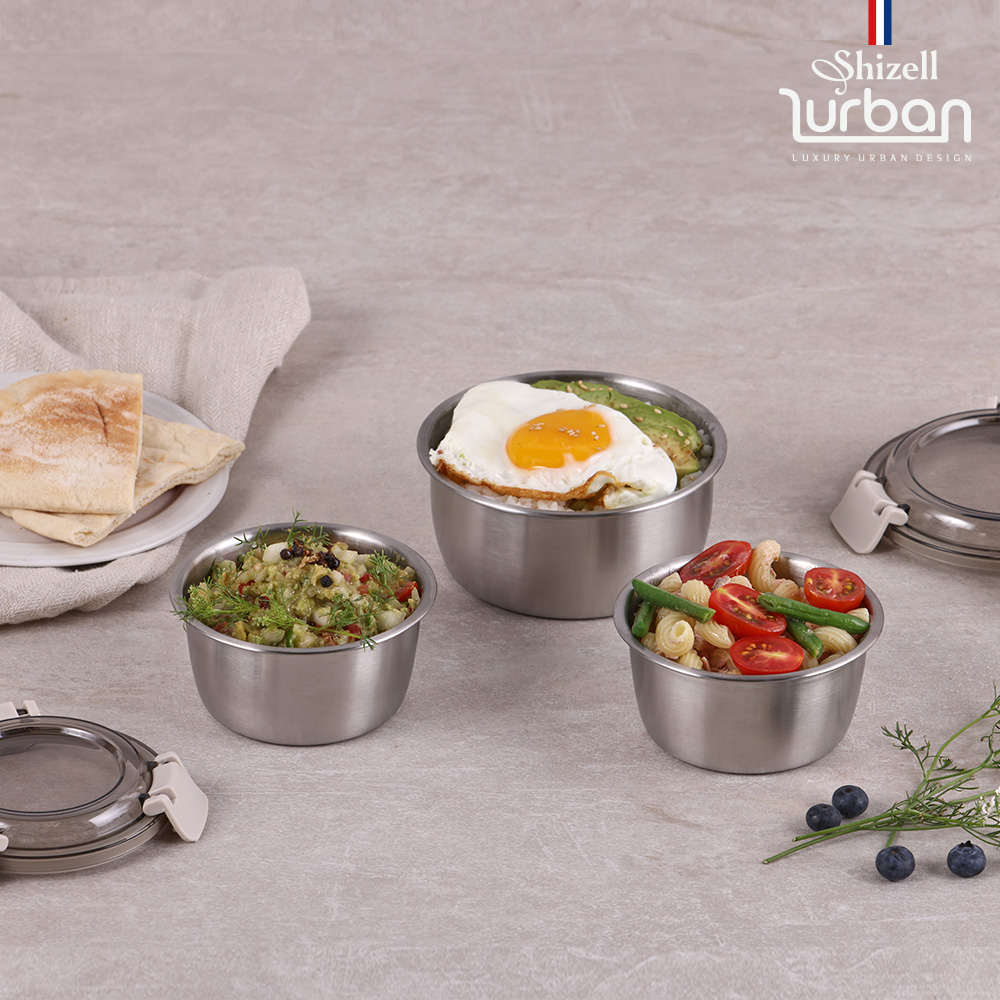 쉬젤 러반 슈퍼클린찬통 원형3종세트 350ml 2EA 600ml 1EA