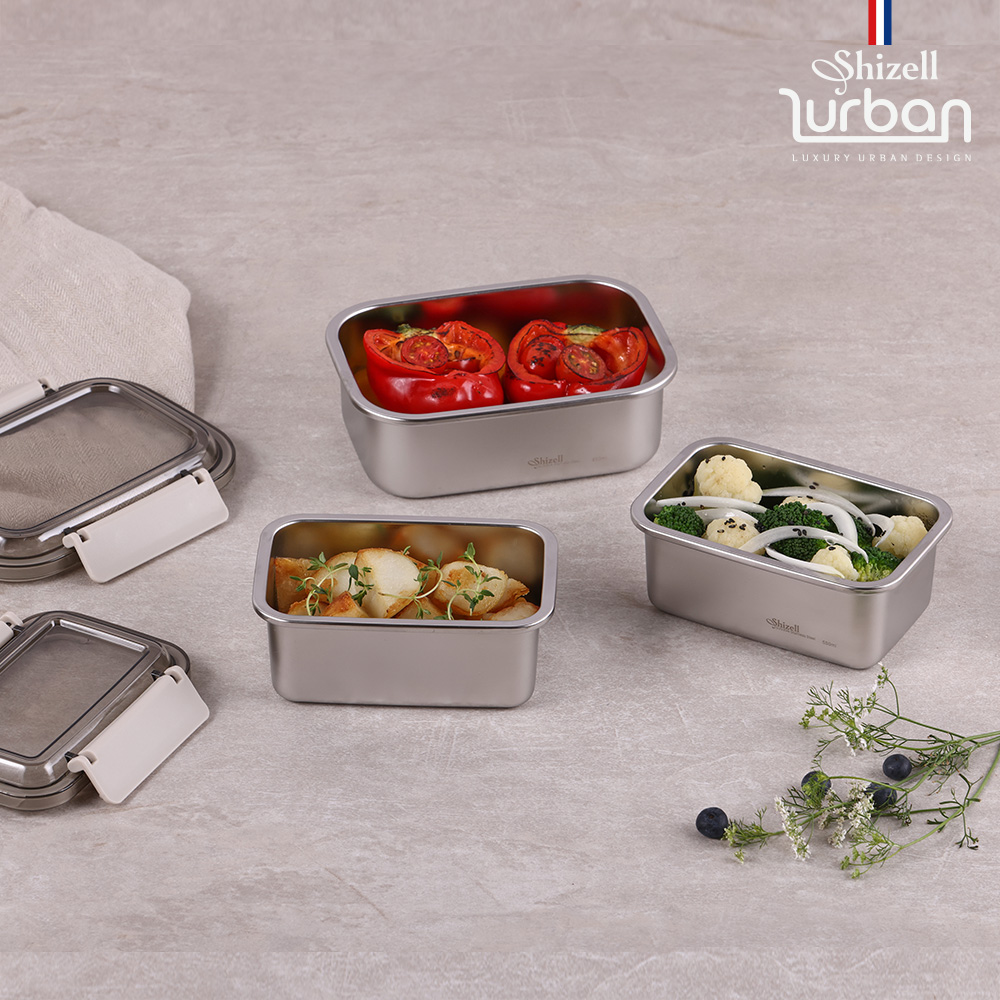 쉬젤 러반 슈퍼클린찬통 직사각3종세트 600ml 2EA 850ml 1EA